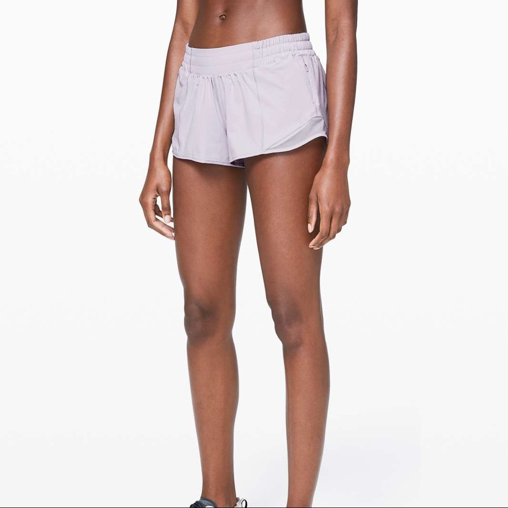 rare silver lilac hotty hot lululemon shorts